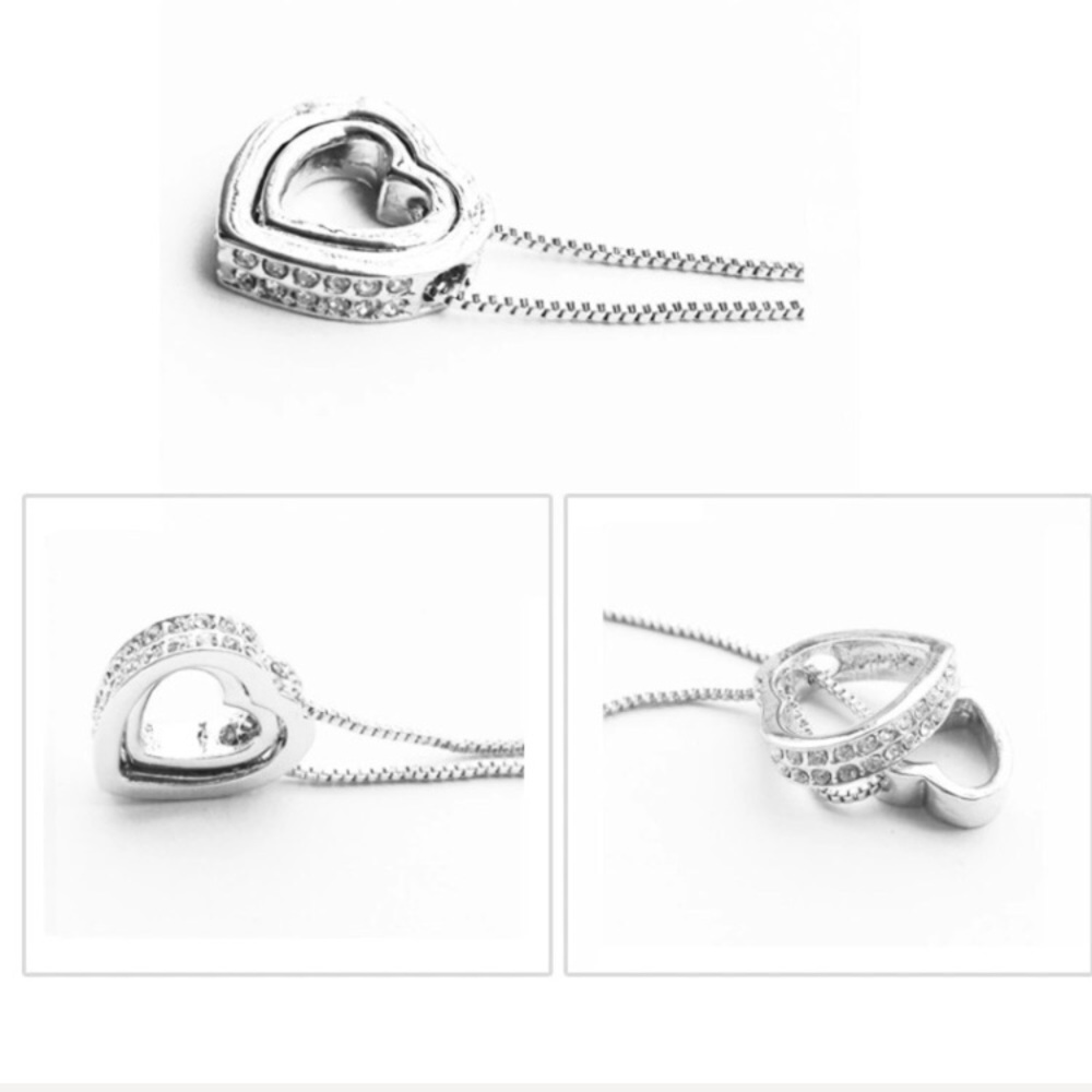 ❣️last 2❣️Heart in heart necklace with a crystal elements - Picture 4 of 8